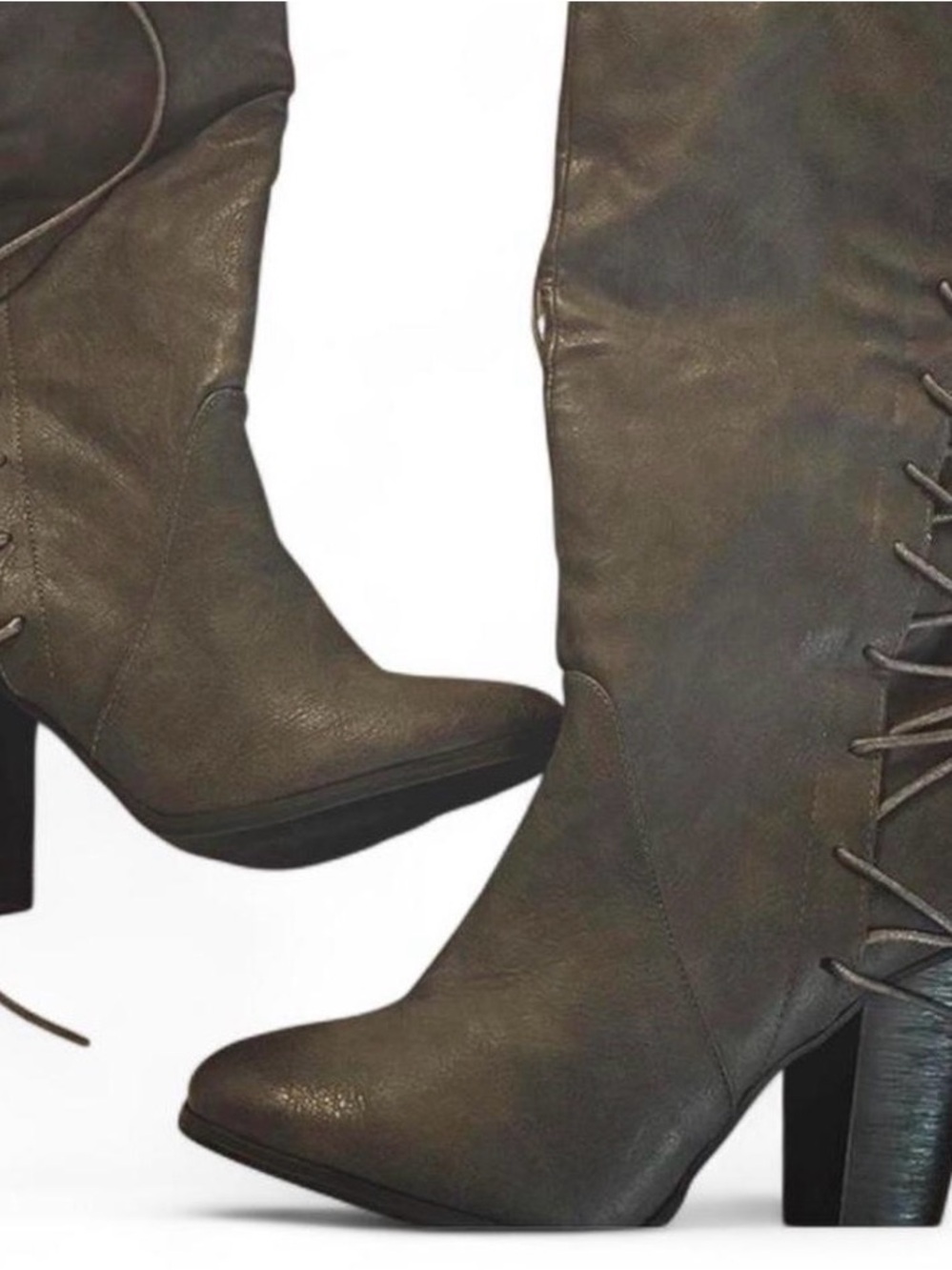 JustFab Charcoal Lace-Up Boots